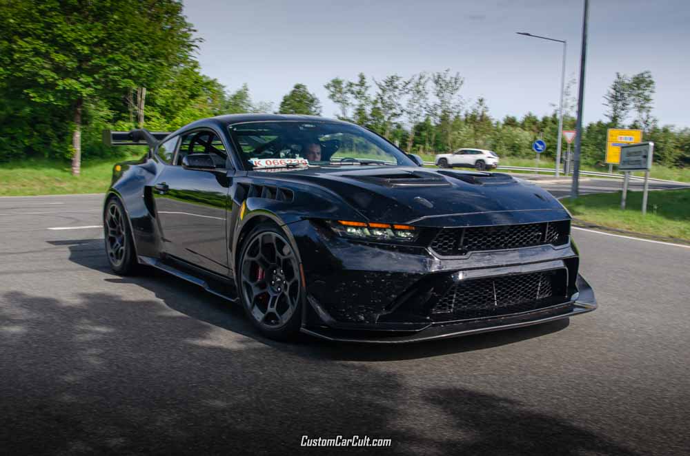 Ford Mustang GTD (front) returns to its base camp at the Nürburgring industrial estate